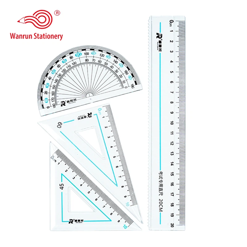 Kit de régua plástica transparente